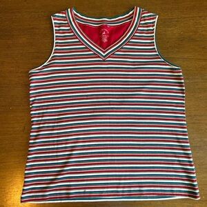 White Stag Striped Multicolor V-Neck Top